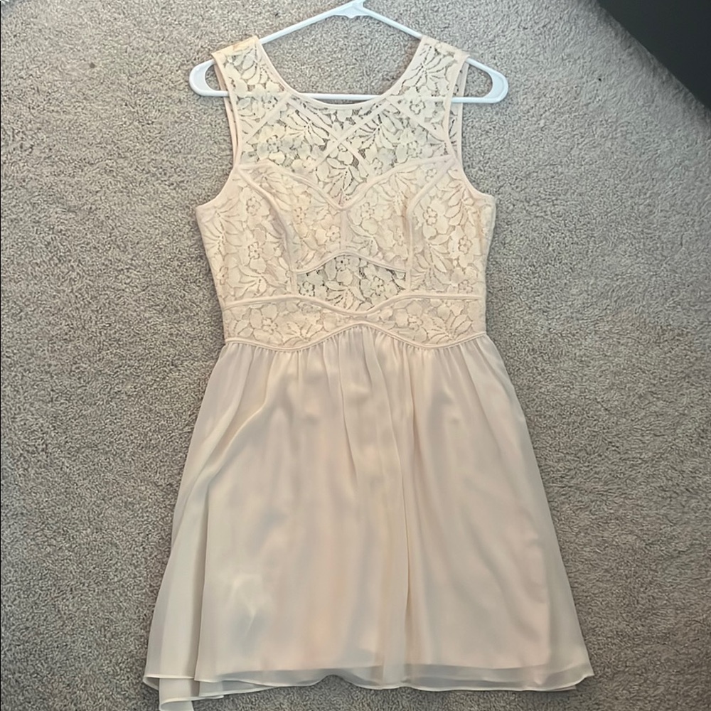 BCBGeneration Cream Sleeveless Mini Sundress